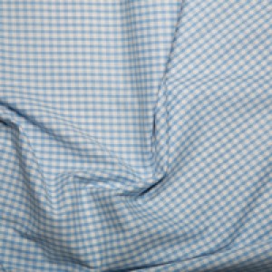 Polycotton Gingham Pale Blue 1/8 check